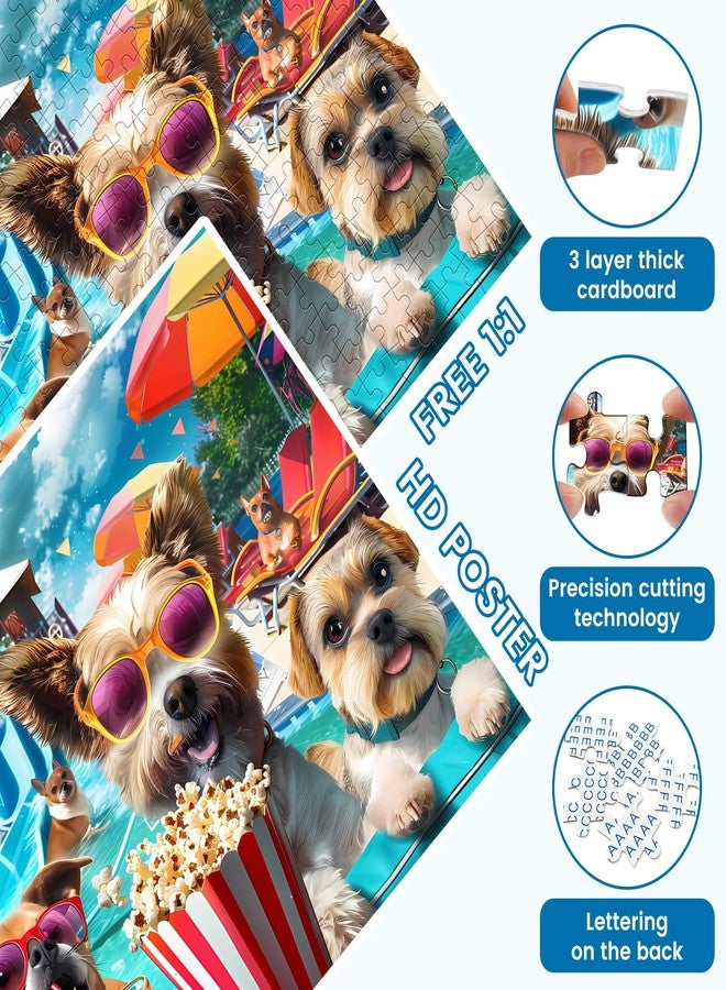 VOLUVOLU 300 Piece Jigsaw Puzzle for Adults, Fun at The Amusement Park Dog Puzzles, Funny Puppy Jigsaw Puzzles, Animal Pet Lover Challenging Puzzles for Friends Family Activity Game Nights Gifts - Image 4